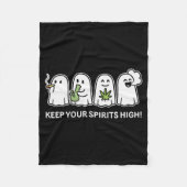 Couverture Polaire Keep Your Spirits High Ghost Smoking Weed Hallowee (Devant)