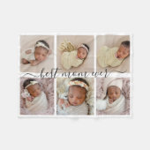 Couverture Polaire Keepsaké Meilleure maman Jamais Photo Collage Fête (Devant (Horizontal))