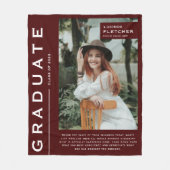 Couverture Polaire Keepsaké photo et devis Diplôme Cadeau Bourgogne (Devant)