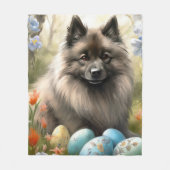 Couverture Polaire Keeshond avec oeufs de Pâques (Devant)