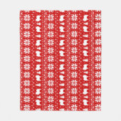 Couverture Polaire Keeshond Chien Silhouettes Festive Motif de Noël (Devant)