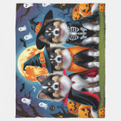 Couverture Polaire Keeshond Chiens Citrouille Halloween Funny (Devant)
