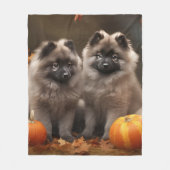 Couverture Polaire Keeshond Chiot Automne Citrouille délice (Devant)