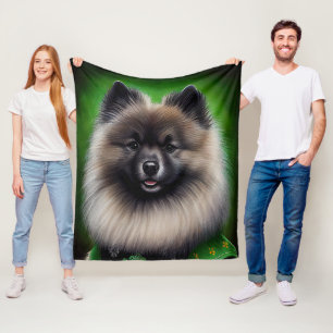 Couverture Polaire Keeshond Dog en tenue de jour St. Patrick