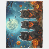 Couverture Polaire Keeshond Halloween Éffrayant (Devant)