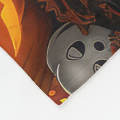 Couverture Polaire Keeshond Halloween Éffrayant (Coin)