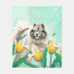 Couverture Polaire Keeshony in Tulips Peinture mignonne Original Chie