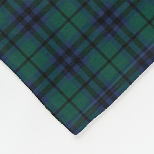 Couverture Polaire Keith Clan Dark Blue et Green Modern Tartan (Coin)