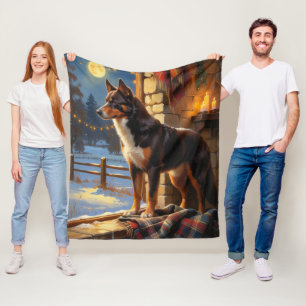 Couverture Polaire Kelpie australien avec lumières de Noël pour les f