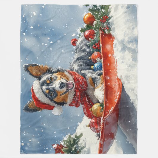 Couverture Polaire Kelpie australienne dans Sledge laissez-le neiger (Devant)