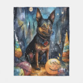 Couverture Polaire Kelpie australienne d'Halloween avec la peur Citro (Devant)