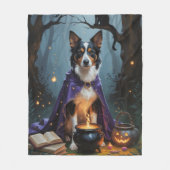 Couverture Polaire Kelpie Chien australien Peinture d'Halloween lunai (Devant)