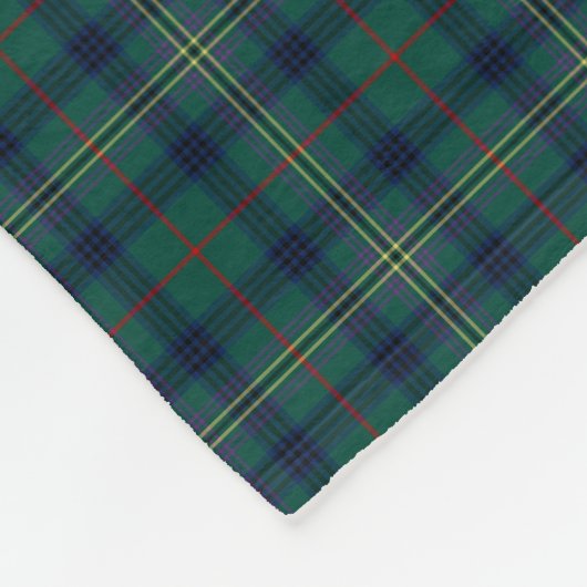 Couverture Polaire Kennedy Clan Tartan Green Plaid (Coin)