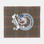 Couverture Polaire Kennedy Patiné Clan Badge Tartan Plaid (Devant (Horizontal))