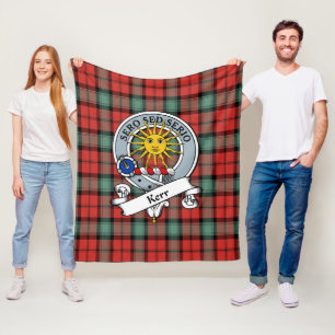 Couverture Polaire Kerr Ancien Clan Badge Tartan Plaid