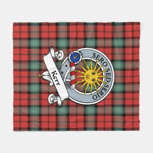 Couverture Polaire Kerr Ancien Clan Badge Tartan Plaid (Devant (Horizontal))