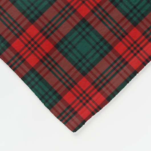 Couverture Polaire Kerr Clan Rouge et Tartan vert de la forêt (Coin)