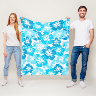 Couverture Polaire Ketmie épique Aloha - Turq floral hawaïen