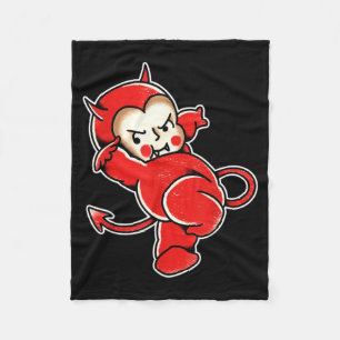 Couverture Polaire Kewpie Bébé Diable Cornes de Démon Tatouage