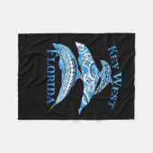Couverture Polaire Key West Florida Vacances Dauphins Tribaux (Devant (Horizontal))