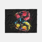 Couverture Polaire Kickboxing Gloves Splotch Martial Artist  (Devant (Horizontal))