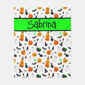 Couverture Polaire Kid Halloween Ghost Citrouille Black Chat Personna (Devant)