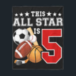 Couverture Polaire Kids 5 Year Old Sports Star Birthday Party All Spo<br><div class="desc">Kids 5 Year Old Sports Star Birthday Party</div>