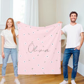 Couverture Polaire Kids' Blanket with Pink Daisies - Delicate Design
