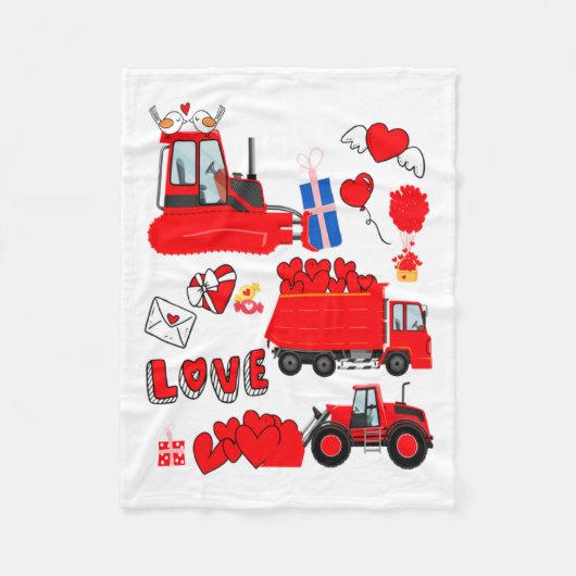 Couverture Polaire Kids Construction Vehicle Valentine Crane Truck Cu (Devant)