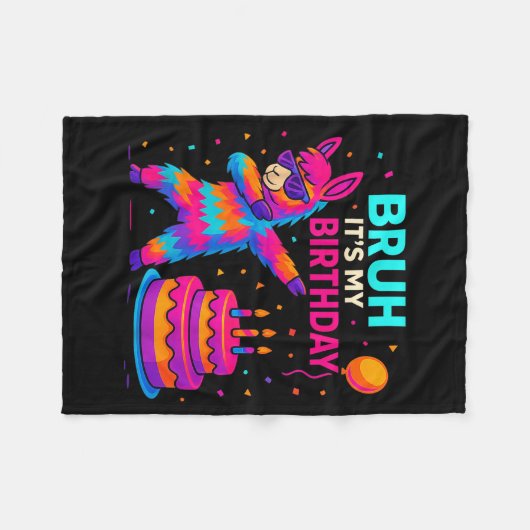 Couverture Polaire Kids Dabbing Llama Birthday Funny Bday Party Tee (Devant (Horizontal))