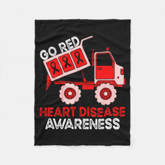 Couverture Polaire Kids Dump Truck Red Ribbon Heart Disease Awareness