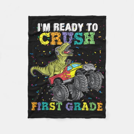 Couverture Polaire Kids I'm Ready To Crush First Grade Monster Truck (Devant)