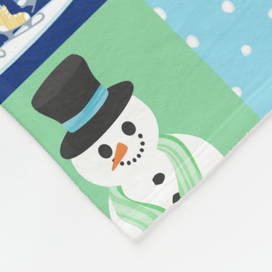 Couverture Polaire Kids Octopus Winter Sports Patchwork Personalized  (Coin)