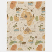 Couverture Polaire Kid's Personalized Safari Map ID1269 (Devant)