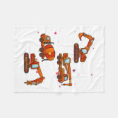 Couverture Polaire Kids Valentines Day Construction Trucks Boys Kids  (Devant (Horizontal))
