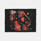 Couverture Polaire Kids Valentines Day Construction Trucks Funny Boys (Devant (Horizontal))