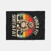 Couverture Polaire Kinda Fit Sorta Fat Funny Cute Bear Weightlifter  (Devant (Horizontal))