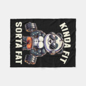 Couverture Polaire Kinda Fit Sorta Fat - Funny Gym Bear Weightlifting (Devant (Horizontal))