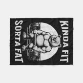 Couverture Polaire Kinda Fit Sorta Fat Funny Gym Bear Werlifting  (Devant (Horizontal))