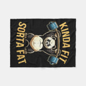 Couverture Polaire Kinda Fit Sorta Fat Funny Gym Panda Weightlifting  (Devant (Horizontal))