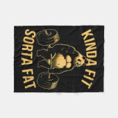 Couverture Polaire Kinda Fit Sorta Fat Funny Gym Panda Weightlifting (Devant (Horizontal))