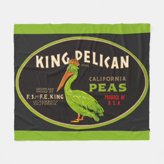 Couverture Polaire King Pelican California pois crate étiquette (Devant (Horizontal))