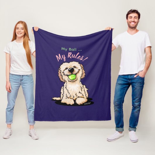 Couverture Polaire KiniArt Goldendoodle MON BALL (En situation)