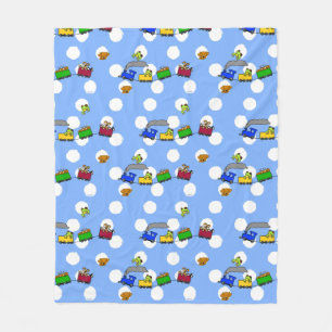 Couverture Polaire KiniArt Petits Garçons Trains Fleece Blanket