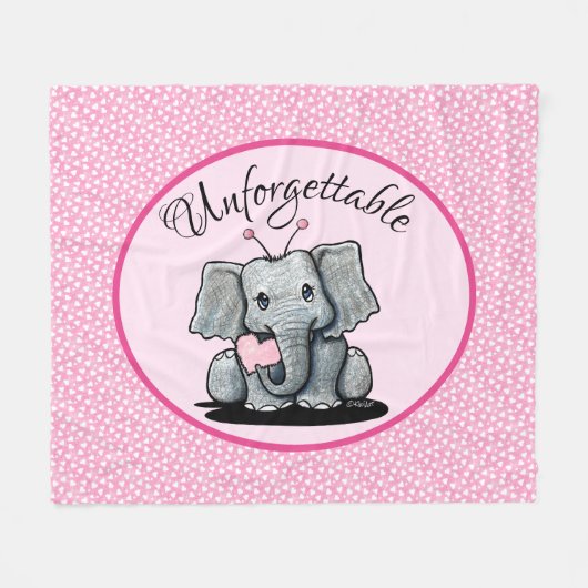 Couverture Polaire KiniArt Valentine Elephant Fleece Blanket (Devant (Horizontal))