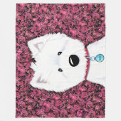 Couverture Polaire KiniArt Westie Impressions Floral Fleece Blanket (Devant)