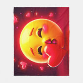 Couverture Polaire Kiss Emoji: Love and Hearts Art (Devant)