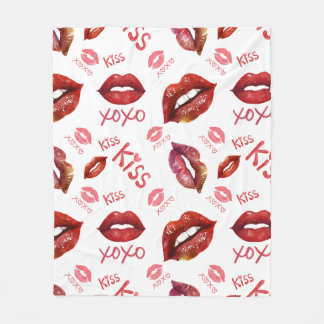 Couverture Polaire Kiss Love XOXO Motif