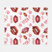 Couverture Polaire Kiss Love XOXO Motif (Devant (Horizontal))