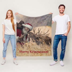 Couverture Polaire Kissing Père Noël et Moose